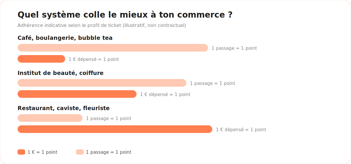 Graphique : quel système de points de fidélité selon le secteur du commerce